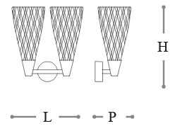 Dimensiones de la Lámpara de Pared Cheers Opera Italamp